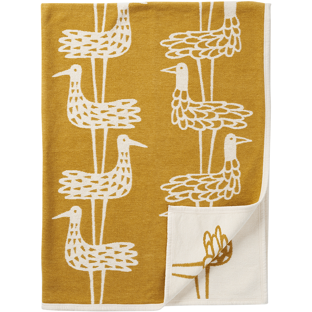Shorebird Mustard Organic Cotton Chenille Blanket