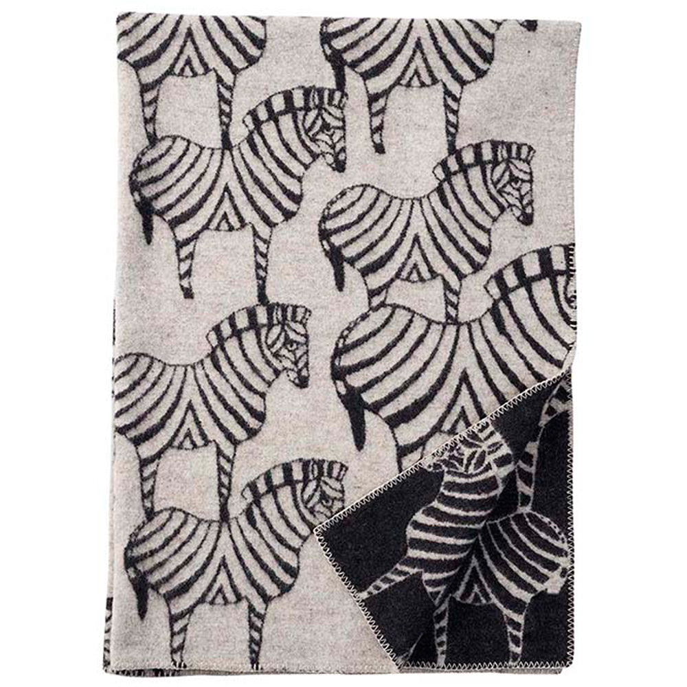 Zebra Natural Beige Lambswool Blanket